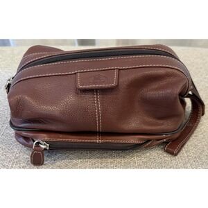 Vtg Dopp Toiletry Men's Brown Leather Dopp Travel Bag pre owned